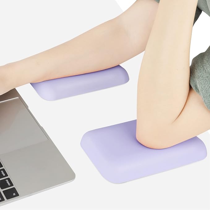 Leolee Elbow Rest Pads for Desk, Purple Ergonomic Wrist Rest Arm Rest Pads | Memory Foam & Non-Slip Base, Armrest Cushion Support Pad Relieve Elbow and Wrist Pain for Computer, Office, 2 Packs