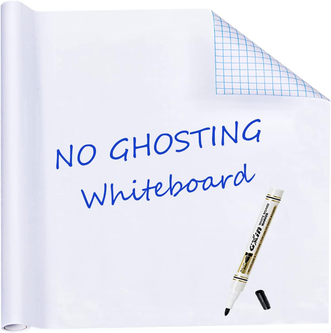 HAMIGAR Whiteboard Sticker for Wall 24" x 79" Dry Erase Board Large Wallpaper Peel and Stick, White Board Stick on Wall, Contact Paper Adhesive Poster Board Whiteboard with 1 Marker