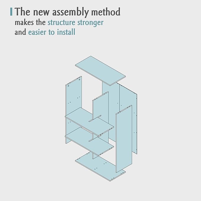 OSCHF 6-Cube Storage Shelf Bookcase - Wooden 3-Tier Floor Standing Open Bookshelf for Home and Office, Cuby Orgainzer, Walnut