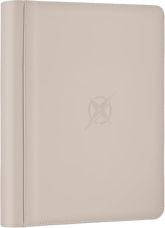 Trading Card Binder, Card Binder 9 Pocket for Trading Cards, Holds 540 Cards, Zippered Premium Card Collection Binder Album for Game Card, Sports Card, Yugioh, MTG (Ivory White)