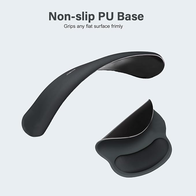 MOSISO Wrist Rest Support for Mouse Pad&Keyboard Set, Slate Gray | Circle Curved Ergonomic Mousepad Non-Slip Base Home/Office Pain Relief&Easy Typing Pad with Soft Cloth&Silicone Lining