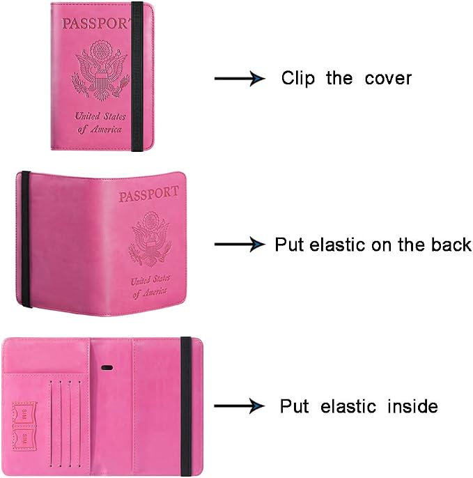 Passport Holder, Travel Essentials, Passport Cover, RFID Travel Wallet | Passport Wallet, Travel Accessories, RFID Blocking, Synthetic Leather Card Case, International Must Haves, For Women Men