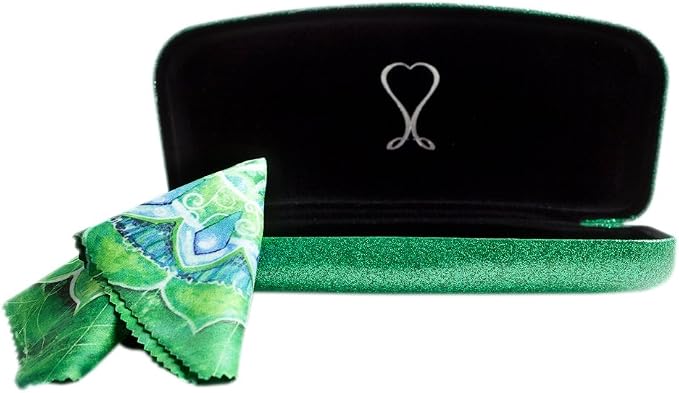 SPUNKYsoul Eye Glasses Case Girl Sparkle Smooth Glitter Hard Shell Eyeglass for Women