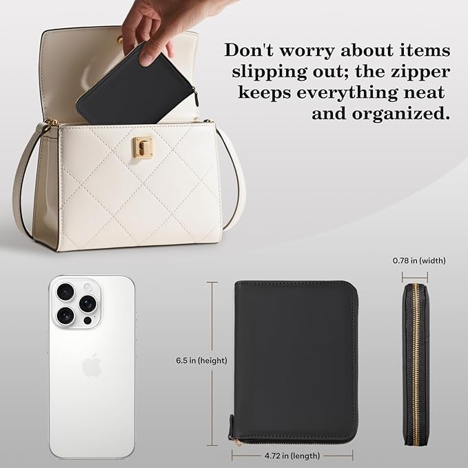 CoBak Passport Holder Cover with Safe Zipper Closure | Premium Passport Wallet for Travel, RFID Blocking Card Case, Waterproof Travel Accessories for Women