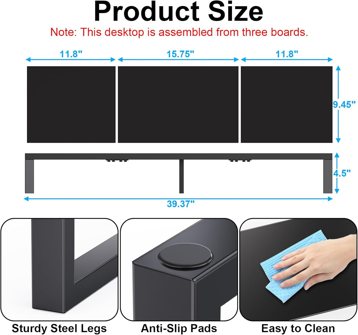 Zimilar Dual Monitor Stand Riser, Large Monitor Stand for Desk, Wood Monitor Riser with Storage Organizer for Home Office, Monitor Stands for 2 Monitors, Desktop Wooden Monitor Riser for Computer