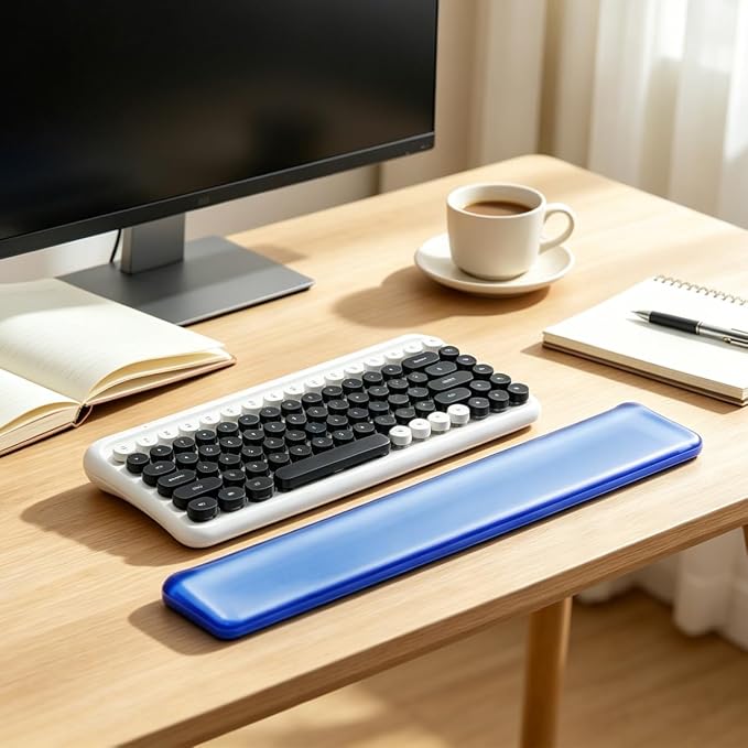 Keyboard Wrist Rest,Gel Wrist Rest for Keyboard-Blue Wrist Rest | Jelly Clear Gel Wrist Pad for Easy Typing, Anti-Slip Comfort Keyboard Wrist Pad for Desktop Relieve Pain