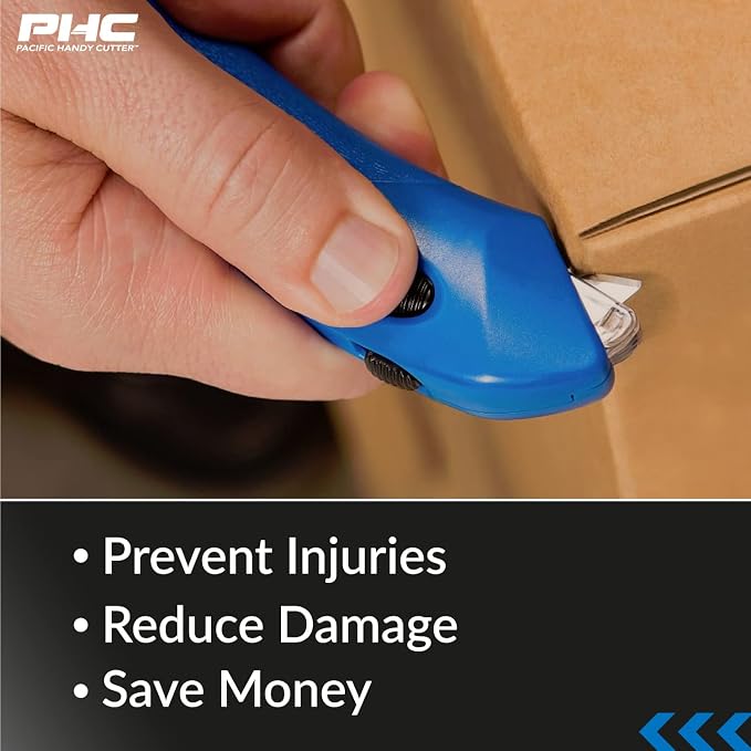 Pacific Handy & Safety-Cutter RSC-432 Restaurant with Auto-Locking Safety Hood, Disposable, Food-Safe NSF Certified Box-Cutter (Pack of 2)