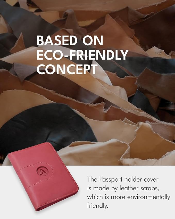 ALLIVE Passport Holder for Travel, Genuine Leather Passport Holder with AirTag Slot for Women and Men, Passport Cover Wallet Travel Must Haves Airport Essentials,Travel Gifts, Pink