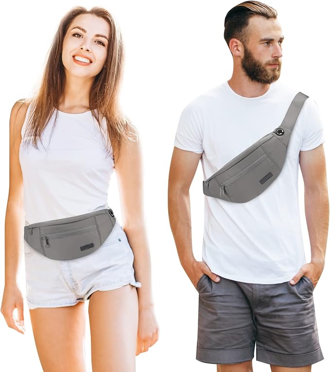 MAXTOP Small Cross body Bag Shoulder Fanny Pack for Women Men | 4-Zipper Pockets,Nylon,Fit All Phones,Key Chain,Gifts for Enjoy Sports Yoga Running Workout Walking Casual Travel