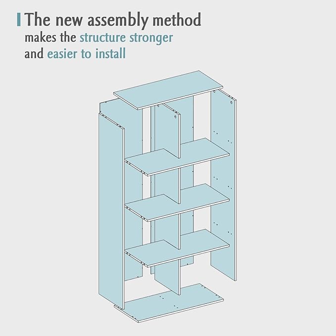 OSCHF 8-Cube Storage Shelf Bookcase - Wooden 4-Tier Floor Standing Open Bookshelf for Home and Office, Display Cabinet, Oak