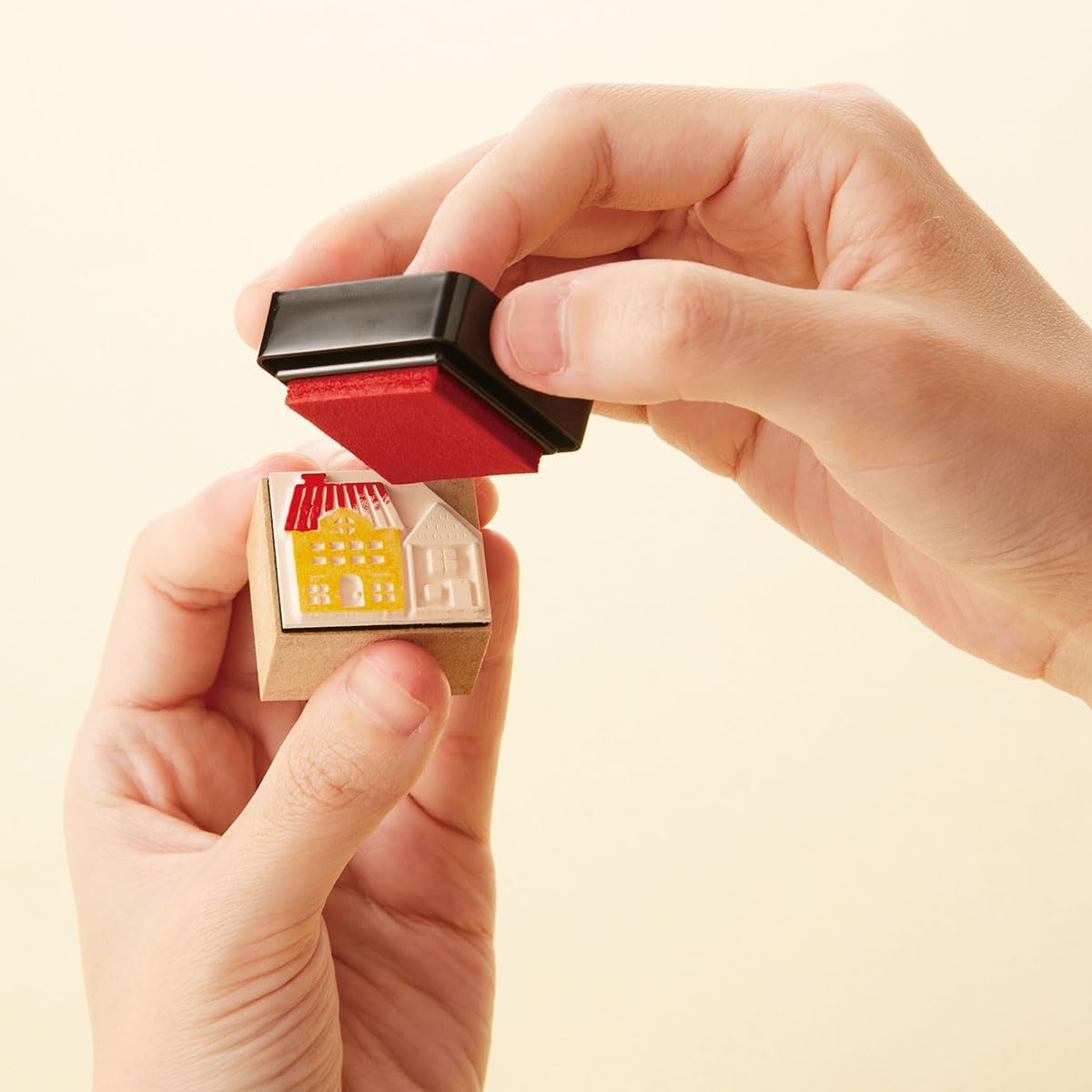 IROMOYO WARABE Stamp PAD, Small Traditional Japanese Ink Colour, Oil-Based Ink pad - Light Brown