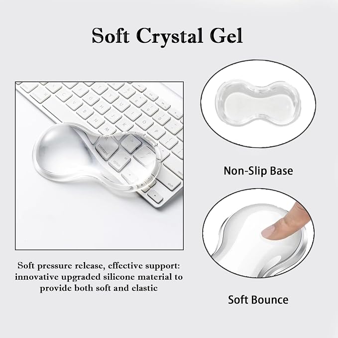 Update Gel Keyboard Wrist Rest & Mouse Wrist Rest Set – Silicone Wrist Support Pad for Pain Relief, Effortless Typing, Gaming, Computer, Laptop, Office – Anti-Slip Base, Easy to Clean