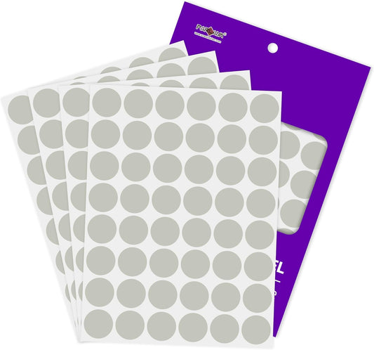 PARLAIM 1 inch Round Gray Dot Sticker,720PCS Permanent Adhesive Color Code Circle Sticker Labels for Office Classroom Garage Sale