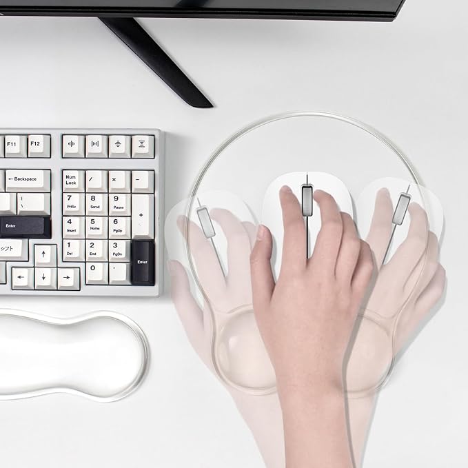 Gel Keyboard and Mouse Wrist Rest Set - Ergonomic Gel Mouse Pad with Wrist Support for Typing Pain Relief/Office/Computer/Laptop/Gaming