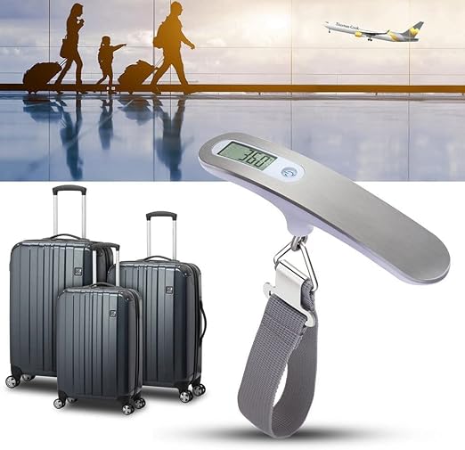 QUMOX High Precision Digital Travel Scale for Suitcase Luggage Weight 110lb 50KG Capacity Silver