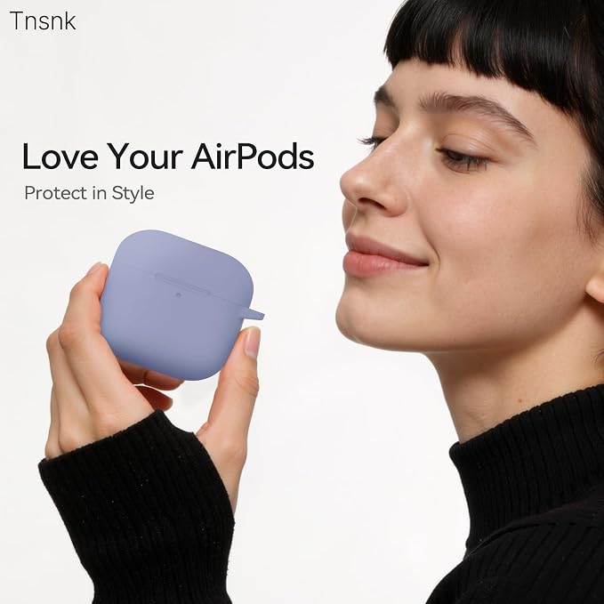 for AirPods 4 Case, TNSNK Silicone AirPod 4 Case Cover Compatible with Apple Airpods 4th Gen, Shockproof Protective Cases for Women Girly with Cleaner Kit and Keychain, Front LED Visible