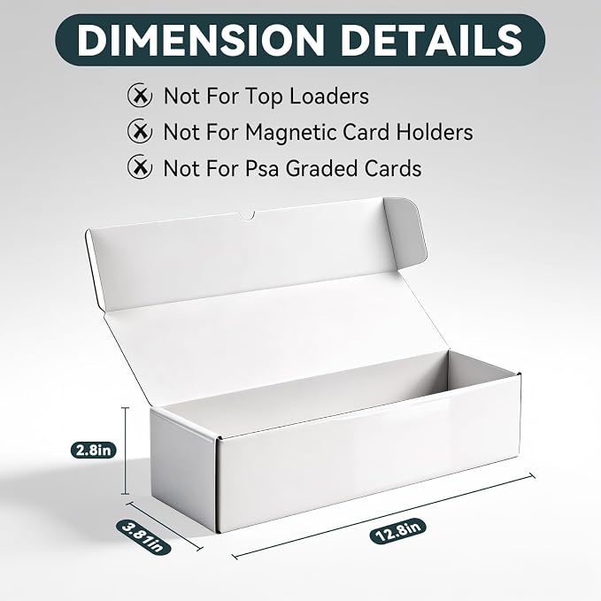 Trading Card Storage Box 10-Pack, 1000 Count Heavy Duty Corrugated Cardboard Box - Bulk Organizer for TCG, MTG,Sports & Collectible Cards, 12.8 INCH Horizontal
