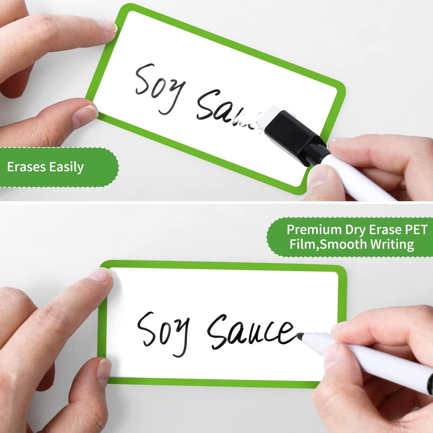 SVNOOC Removable Dry Erase Labels Reusable Sticky Notes 24pcs Name Tag Label Plate Rainbow Nano Sticker in 12 Colors for Whiteboards Locker Fridge School Office Home (2-x-4-inch)