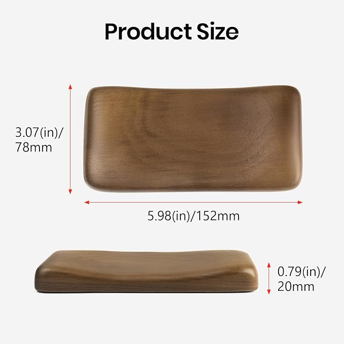 Mouse Wrist Rest for One-Hand Gaming Keypad, Ergonomic Walnut Rest | Ergonomic Design for Wrist Pain Relief, Easy to Clean and Smooth No Odor, Support Wrist to Coding Typing and Playing