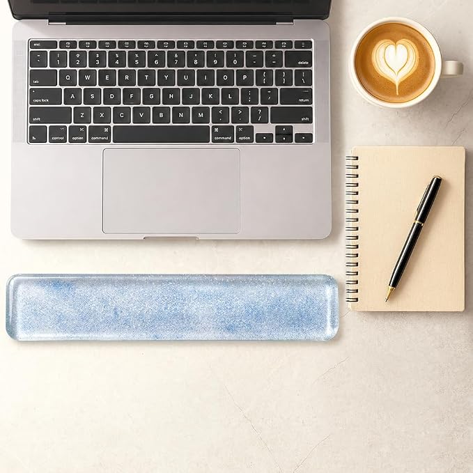 Wrist Rest Pad Comfortable Cool Silicone Cushion | Typing Hand Pain Relief Support Keyboard Pad with Gel-filled Magic Keyboard Other Keyboards Office & Home (Bright Blue)