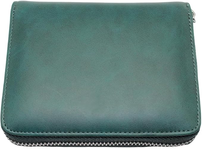 RFID Blocking 24 Slot Credit Card Holder Wallet Real Leather Multi Card Organizer Wallet with Zipper