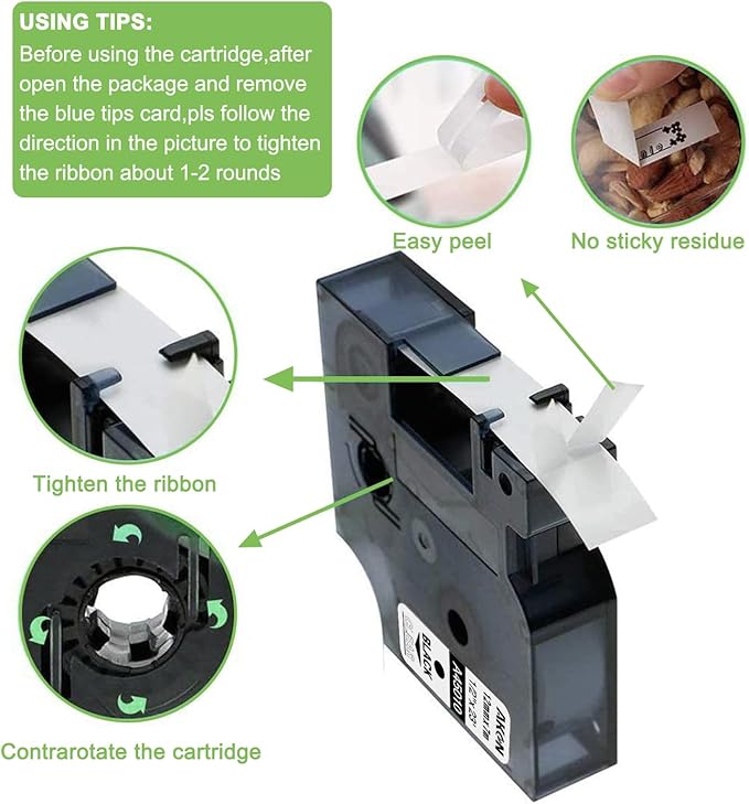 3-Pack Label Maker Tape Compatible with DYMO D1 Label Tape 45013 S0720530 Replace for D1 A45013 Refills, Black on White, 1/2 In x 23Ft, for Dymo LabelManager 160 420P 210D 280 360D PnP 220P 260P 500TS