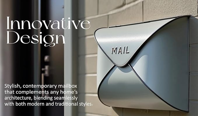 NACH Wall Mount Mailboxes, 11.5 x 9 x 4.5 inch White Wall Mailboxes for Outside, Waterproof Mailboxes for Outside - Envelope Mailbox Kit White