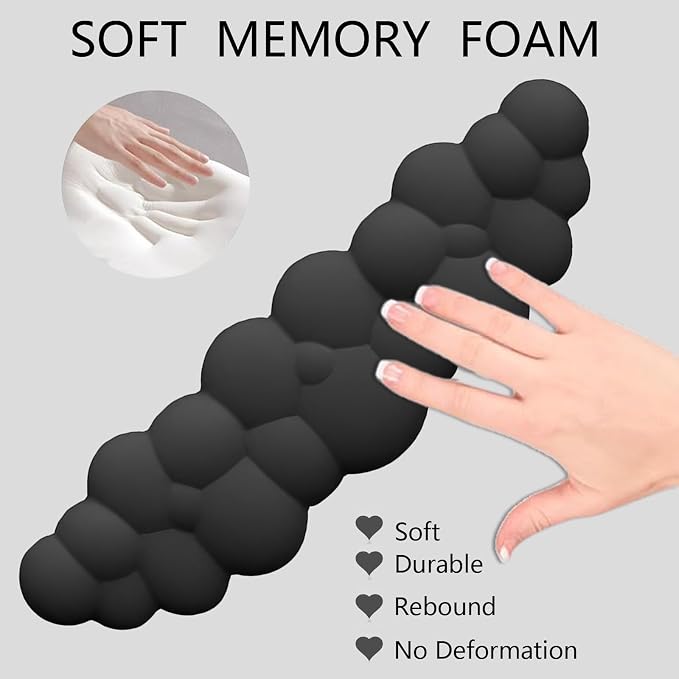 Cloud Wrist Rest Keyboard Ergonomic Wrist Pad for Keyboard and Mouse Coaster Cloud Mouse Pad Set Leather PU Non-Slip Wrist Rest Support for Computer Laptop Gaming Mac Home Office Relief Pain Black