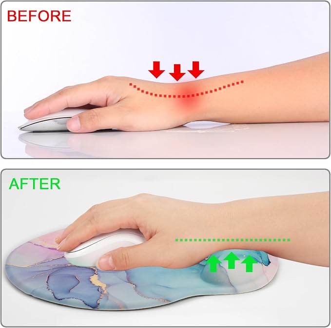 Ergonomic Mouse Pad with Wrist Rest Support,Gel Mouse Pads for Desk | Big Mousepad With Coaster Non-slip & Pain Relief for Computer, Home&Office Desk Decor