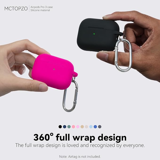 for AirPods Pro 3 Case 2025,Come with Cleaner Kit,Hot Pink | Silicone Protective Cover for Airpod Pro 3rd Generation Case with Keychain,for Women Men,One-Piece Design,Shockproof