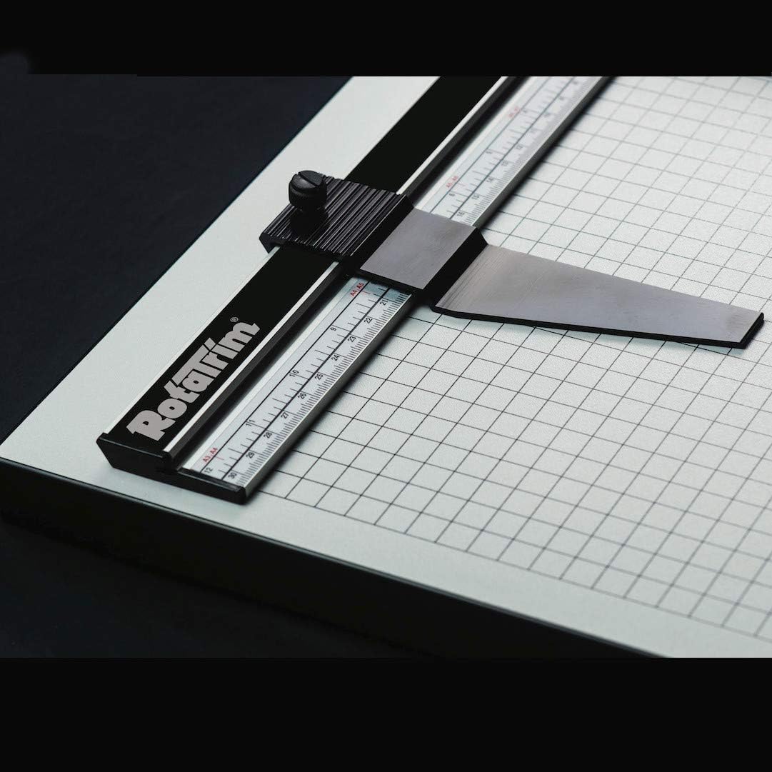 Rotatrim Pro 12 Inch Cut Professional Paper Cutter/Trimmer Precision Rotary Trimmer with Self-Sharpening Precision Steel Blades & Twin Stainless Steel Guide Rails (RCPRO12i)