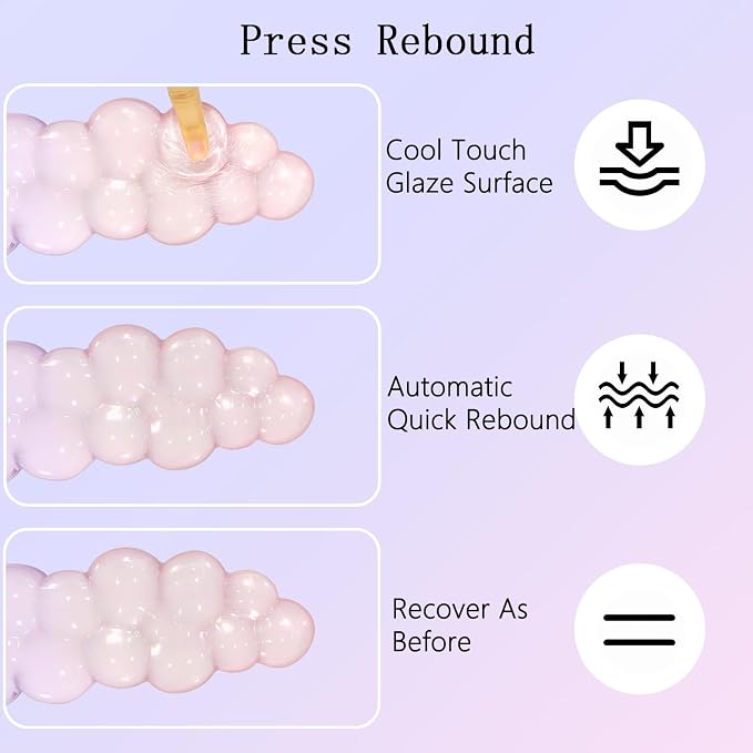 Gel Cloud Wrist Rest Keyboard Clear Mouse Pad with Wrist Rest Set 3PCS Ergonomic Acrylic Coaster Non-Slip Base Cute Transparent Cool Wrist Pad for Keyboard and Mouse Computer Gradient Pink Blue