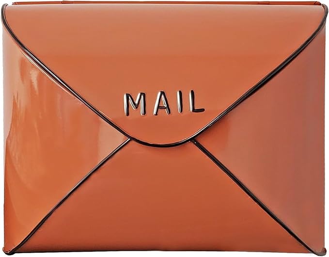 NACH Wall Mount Mailboxes, 12.5 x 10 x 5 inch Terracotta Wall Mailboxes for Outside, Waterproof Mailboxes for Outside - Envelope Mailbox