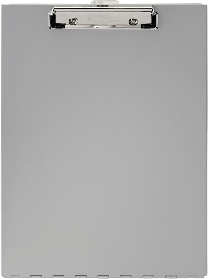 Saunders Metal Clipboard with Storage, Silver Dual Layer Nursing Clipboard Folio, Letter Size Paper Organizer, Slim Steel Clip, Form Holder Clip Board for Office, School & Work - Made in USA