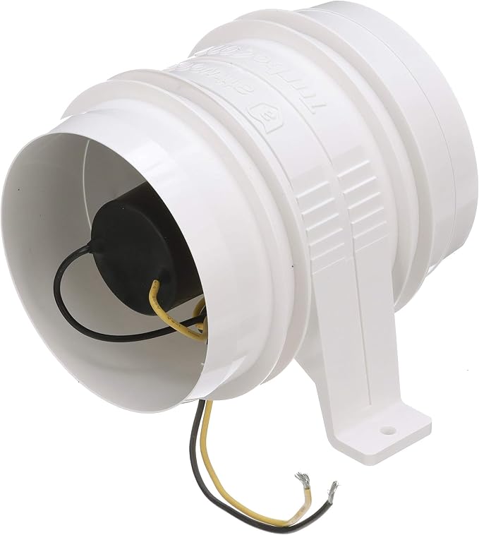 Attwood 1749-4 Turbo 4000 Series II In-Line Blower, For 4-Inch Interior Diameter Vent Hose, Water Resistant, 12-Volt (Pack of 6)