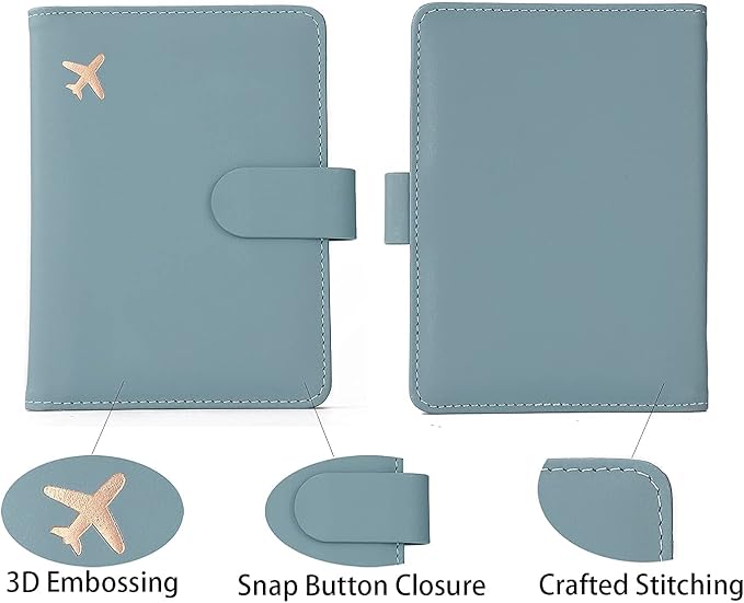 Melsbrinna Premium Leather Passport Holder Covers Case, Waterproof Rfid Blocking Travel Wallet Passport Holder with Pen Holder, Cute Passport Book for Women/Men