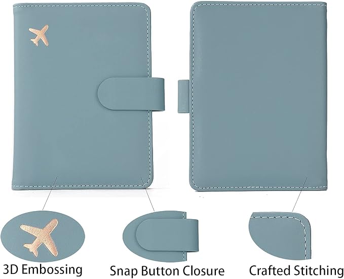Melsbrinna Rfid Passport Holder for Travel women/Men, Cute Passport Wallet Rfid Blocking Card Slots, Rfid Passport Cover/CaseTravel Wallet, Passport Book Holder (1, Green2)