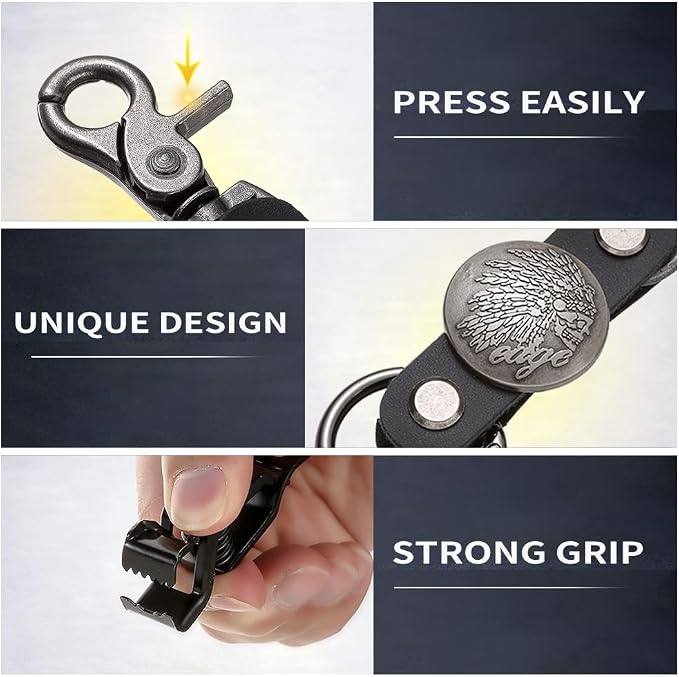 Heavy Duty Glove & Hat Clip with Carabiner, All-Metal Spring Clamp Work Glove Holder for Tool Belt, Harness, Backpack