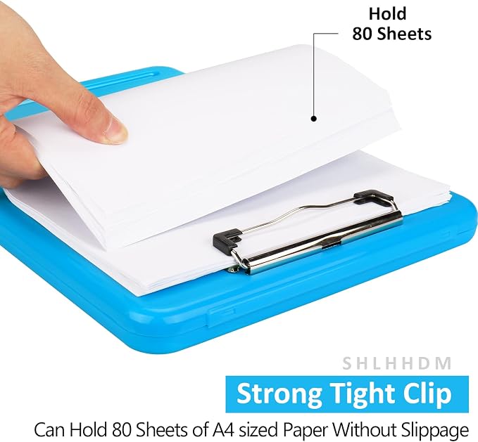 Clipboard with Storage,Storage Clipboard with Clip,Clipboards Foldable for Nurse,for 8.5x11 Paper Clip Boards,A4 Clipboards Case with Smooth Writing for Office Supplies Clip Board Case-Blue