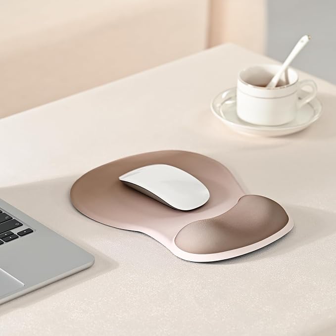EooCoo Mouse Pad with Gel Wrist Rest, Ergonomic Mousepad Wrist Alignment | Middle Concave Design for Natural Wrist Alignment, Non-Slip Base Mousepad, Carpal Tunnel Relief, Office Desk Accessories