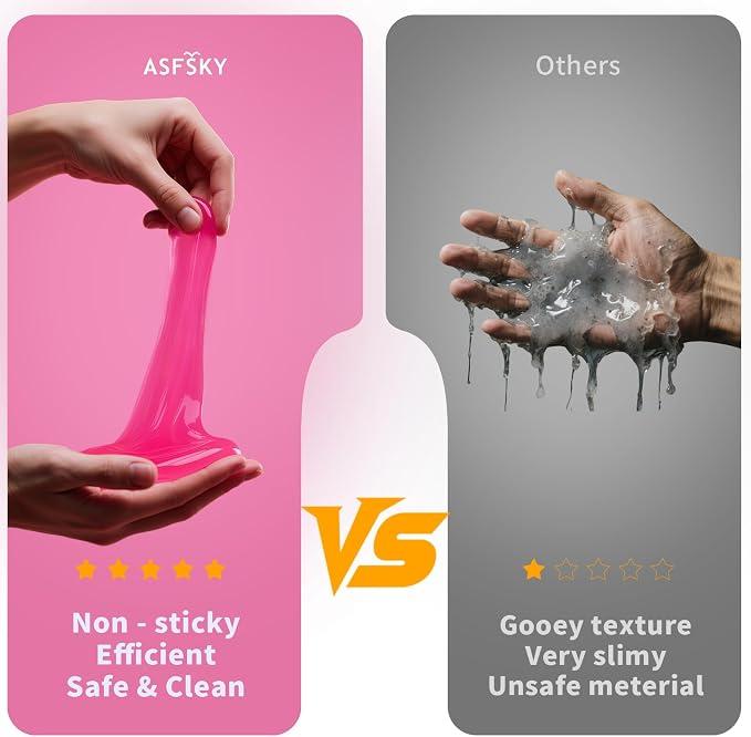 ASFSKY Car Cleaning Gel, Grape | Cleaning Putty for Car Interior, Keyboard Dust Remover, Universal Cleaning Gel, Purple, 1 Pack
