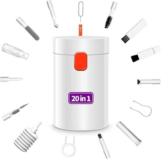 20-in-1 Cleaning Kit for Airpod Earbud Laptop Keyboard, Electronic Penlar Cleaning Kit Compatible with Computer PC Cell Phone, Charging Port