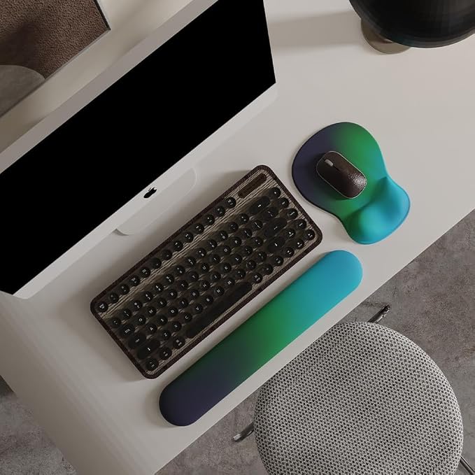 ErgoComfort Gel Wrist Rest Mouse Pad-Ergonomic Office Mousepad with Wrist Support-Non-Slip, Design Desk Accessories Mat for Home&Game Decor (08Aurora Borealis)
