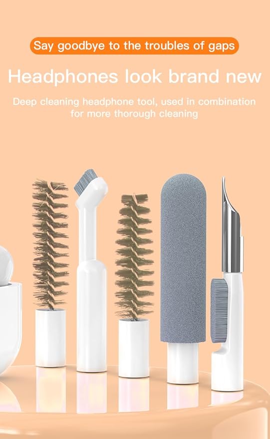 32-in-1 Multi-Functional Cleaning Kit for Electronics inlcuding Headphones,Mobile Phones,Computer,Monitor,Lens and etc, Compact and Portable Design (Black)