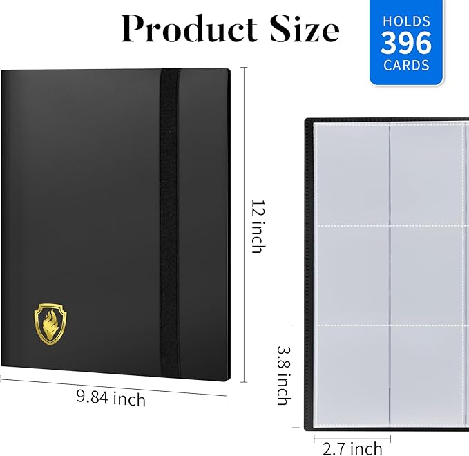 Card Binder 9 Pocket, Fabmaker 396 Pockets Trading Card Binder, Premium Collector Card Album for Standard Cards, Side Loading Card Collection Folder for Game Cards, Sport Cards, White