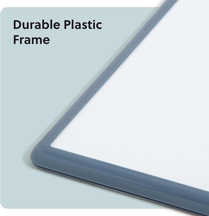 U Brands Dry Erase Whiteboard, 11" x 14", Small Whiteboard, Blue Frame