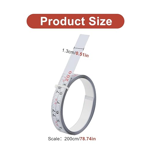 3 Pack Steel Self Adhesive Measuring Tape, Strong Adhesive, Cut to Length, High Visibility White Scale for Workbench, Sewing Machine and Drafting Table(2m)