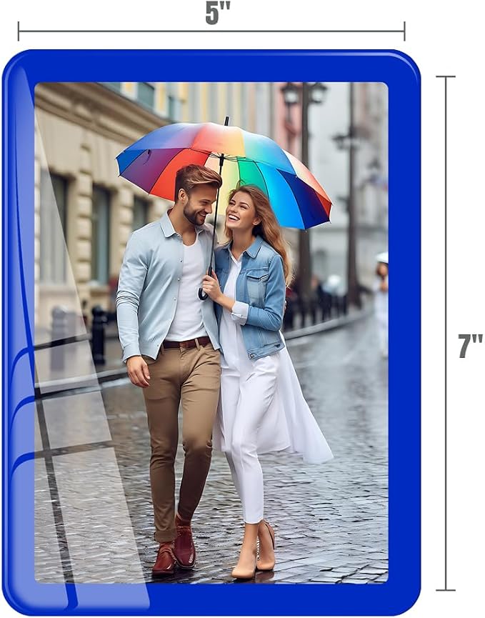 Bluesun 5x7 Picture Frame Blue, Glass, Touch Screen, Wall & Table Top