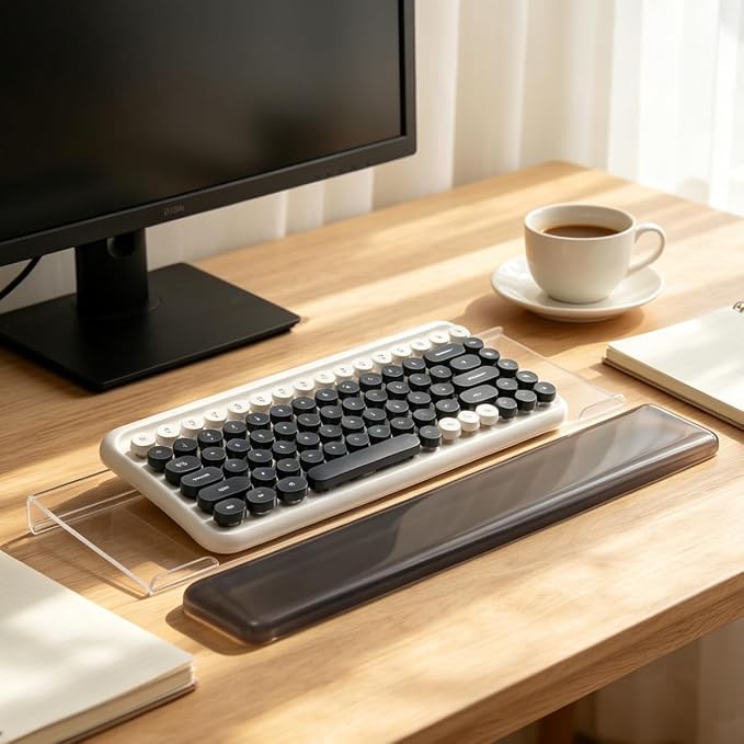 Keyboard Wrist Rest,Gel Wrist Rest for Keyboard-Black Wrist Rest | Jelly Clear Gel Wrist Pad for Easy Typing, Anti-Slip Comfort Keyboard Wrist Pad for Desktop Relieve Pain
