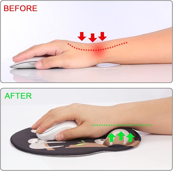 Ergonomic Mouse Pad with Wrist Rest Support,Gel Mouse Pads for Desk | Big Mousepad With Coaster Non-slip & Pain Relief for Computer, Home&Office Desk Decor